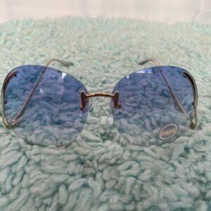 Rimless Blue Lens & Silver Sunglasses NWOT